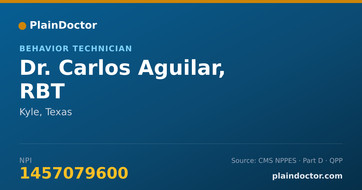 Shareable card for Carlos Aguilar, RBT - Behavior Technician, Kyle, TX