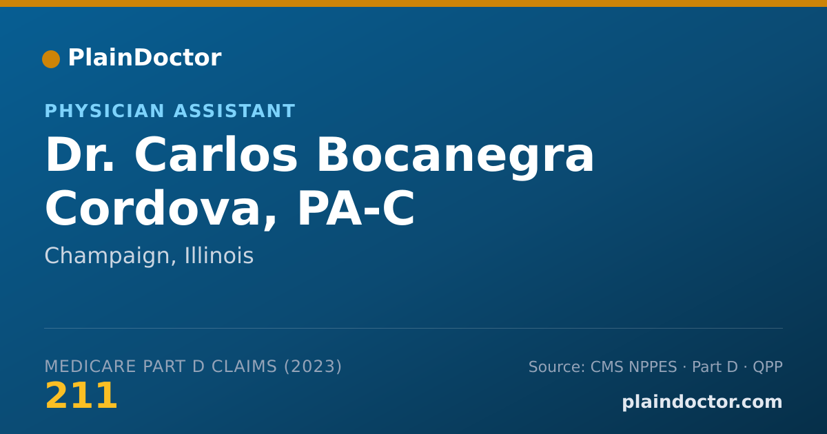 Shareable card for Carlos Bocanegra Cordova, PA-C - Physician Assistant, Champaign, IL