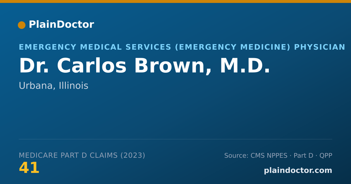 Shareable card for Carlos Brown, M.D. - Emergency Medical Services (Emergency Medicine) Physician, Urbana, IL