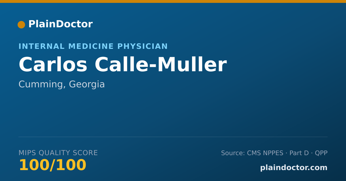 Shareable card for Carlos Calle-Muller - Internal Medicine Physician, Cumming, GA
