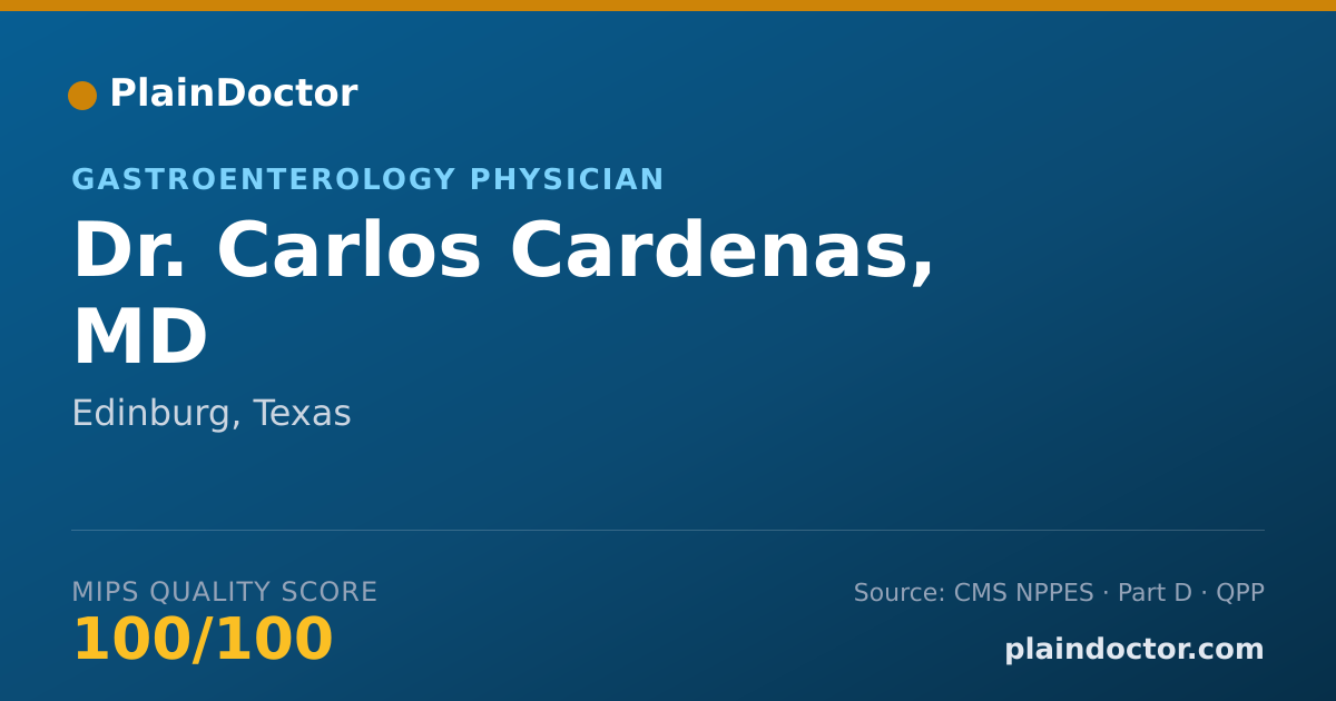 Shareable card for Carlos Cardenas, MD - Gastroenterology Physician, Edinburg, TX