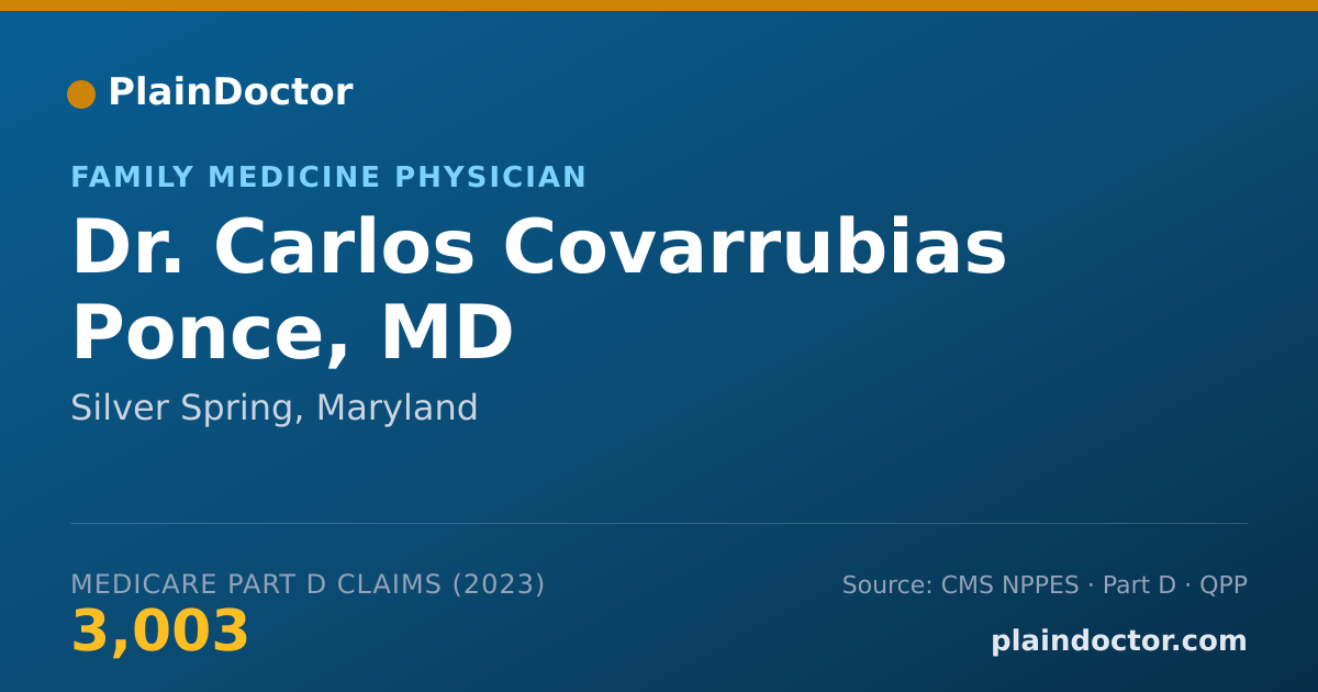 Shareable card for Carlos Covarrubias Ponce, MD - Family Medicine Physician, Silver Spring, MD
