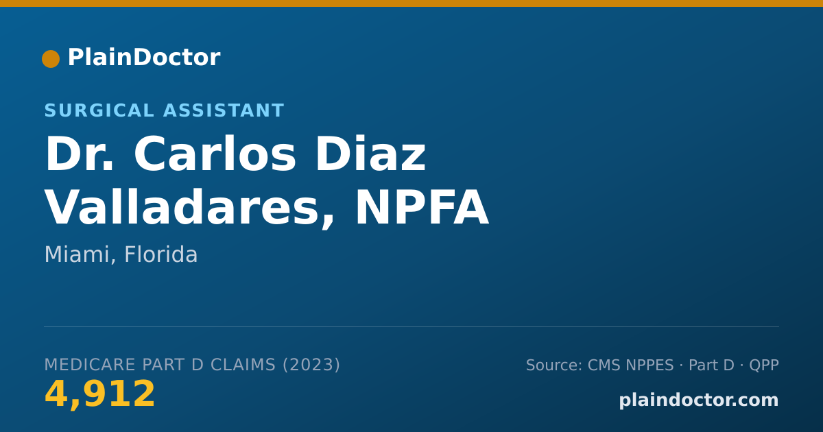Shareable card for Carlos Diaz Valladares, NPFA - Surgical Assistant, Miami, FL