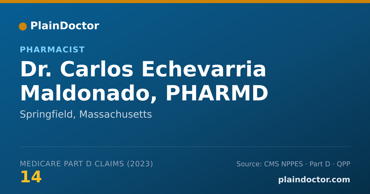 Shareable card for Carlos Echevarria Maldonado, PHARMD - Pharmacist, Springfield, MA