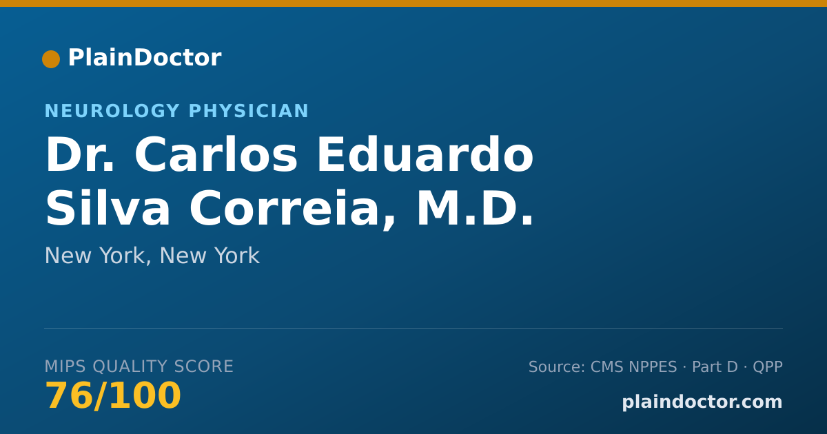 Shareable card for Carlos Eduardo Silva Correia, M.D. - Neurology Physician, New York, NY