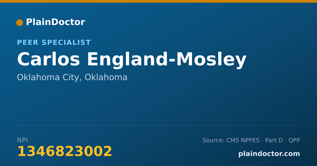 Shareable card for Carlos England-Mosley - Peer Specialist, Oklahoma City, OK