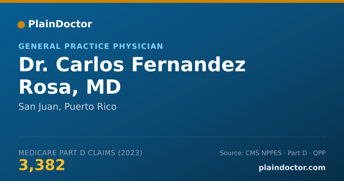 Shareable card for Carlos Fernandez Rosa, MD - General Practice Physician, San Juan, PR