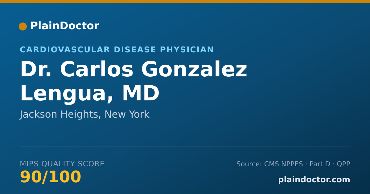 Shareable card for Carlos Gonzalez Lengua, MD - Cardiovascular Disease Physician, Jackson Heights, NY