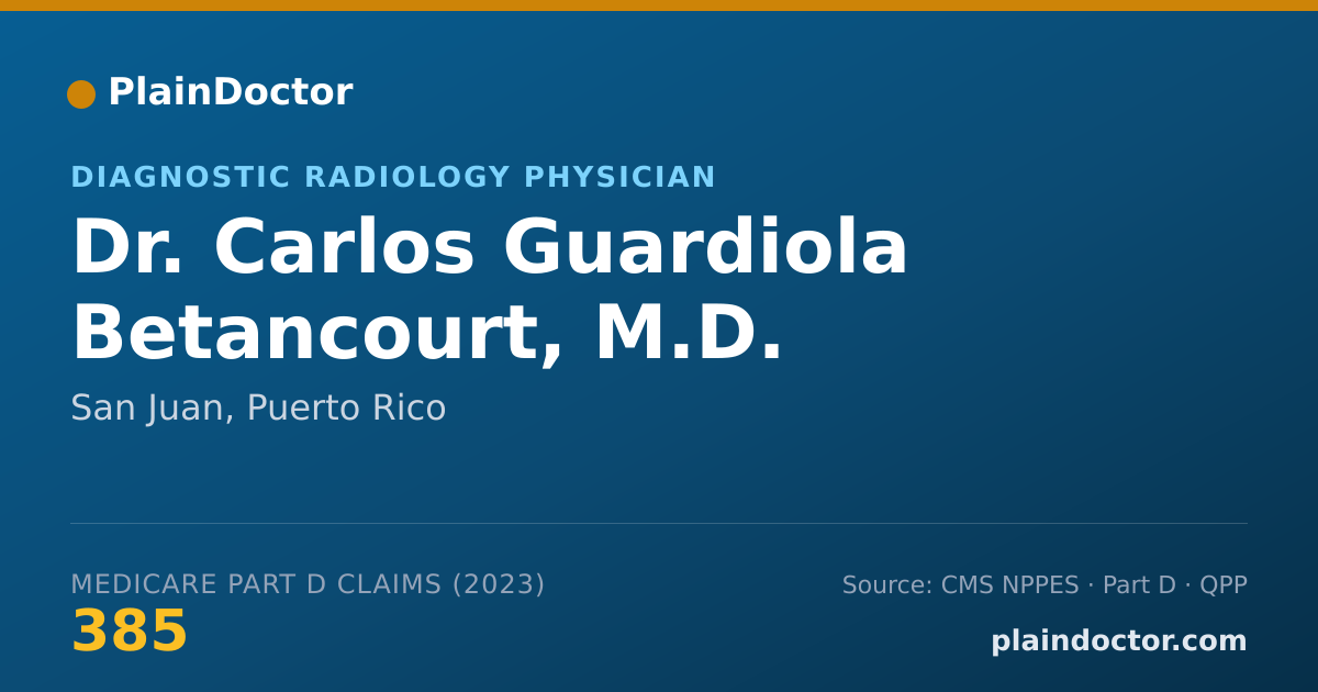 Shareable card for Carlos Guardiola Betancourt, M.D. - Diagnostic Radiology Physician, San Juan, PR