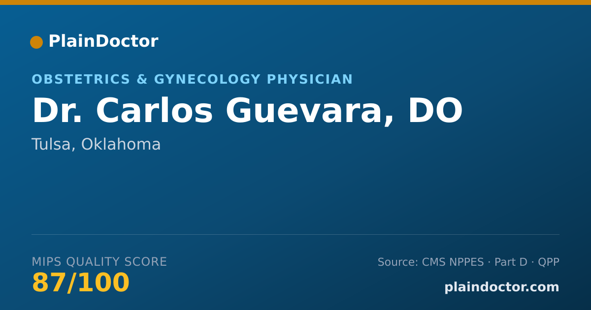 Shareable card for Carlos Guevara, DO - Obstetrics & Gynecology Physician, Tulsa, OK