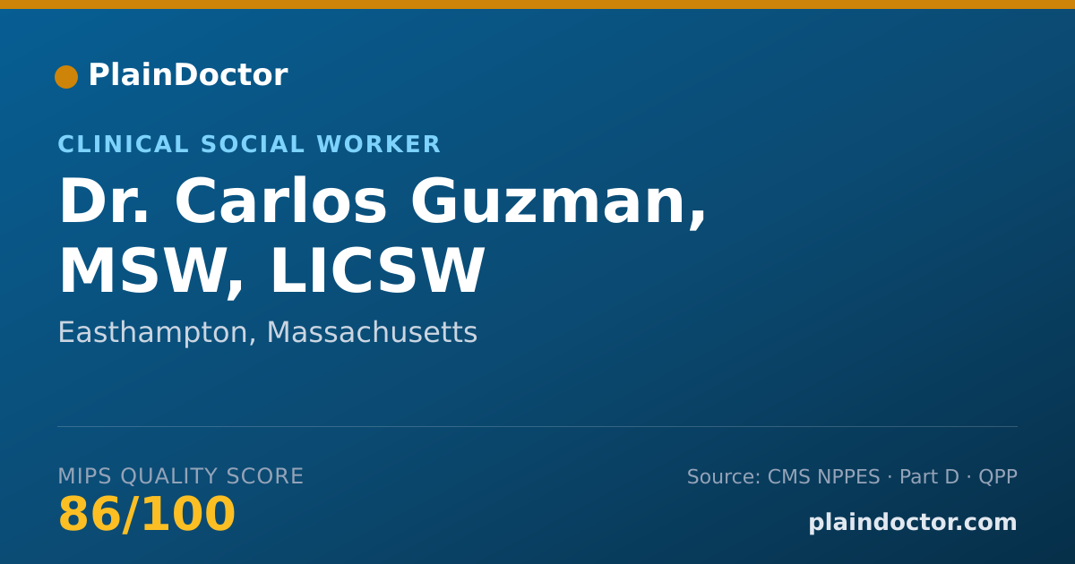 Shareable card for Carlos Guzman, MSW, LICSW - Clinical Social Worker, Easthampton, MA
