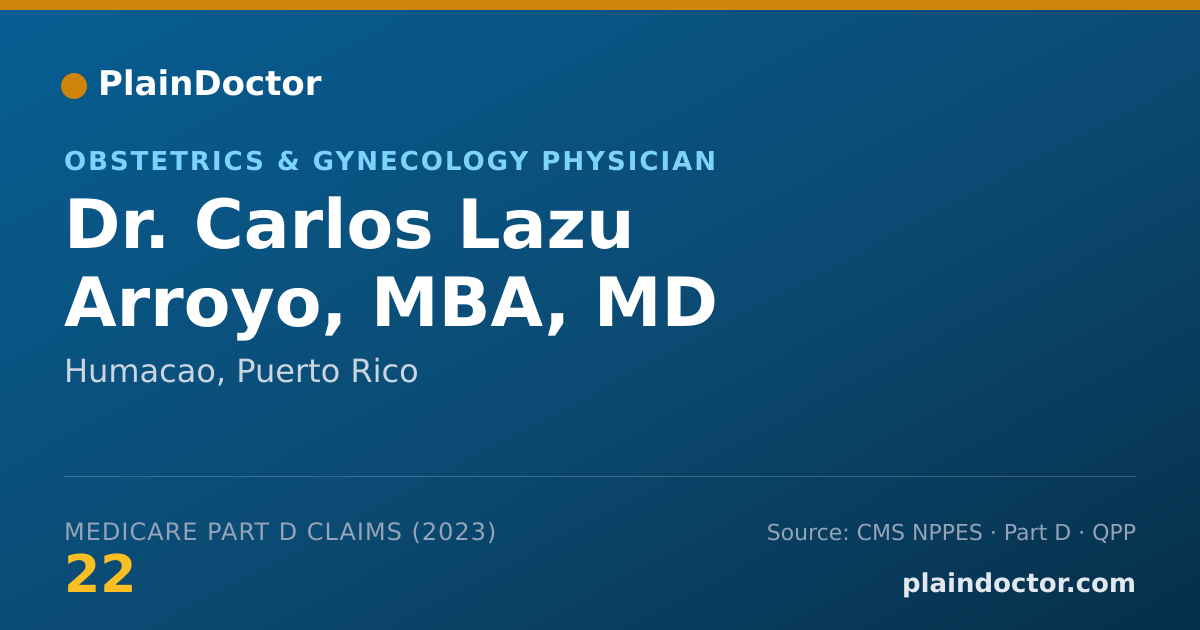 Shareable card for Carlos Lazu Arroyo, MBA, MD - Obstetrics & Gynecology Physician, Humacao, PR