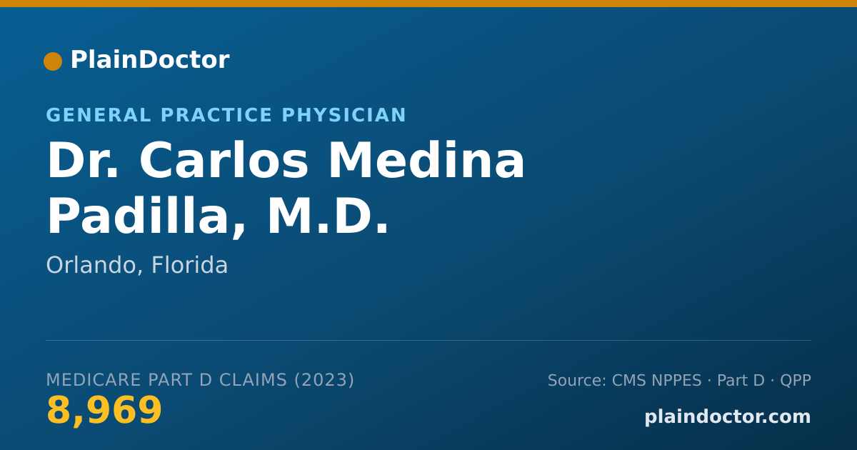Shareable card for Carlos Medina Padilla, M.D. - General Practice Physician, Orlando, FL