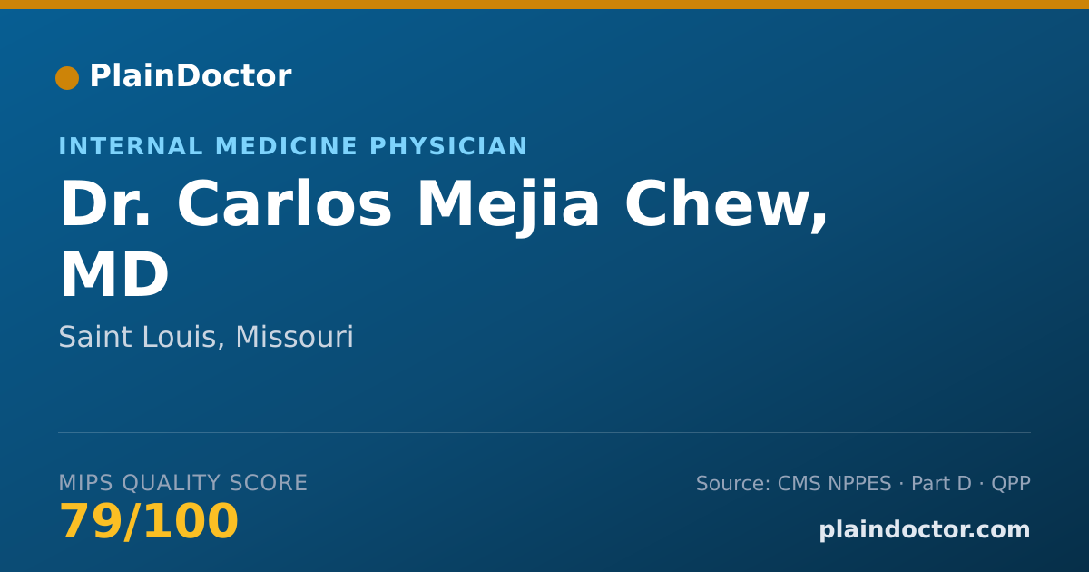 Shareable card for Carlos Mejia Chew, MD - Internal Medicine Physician, Saint Louis, MO