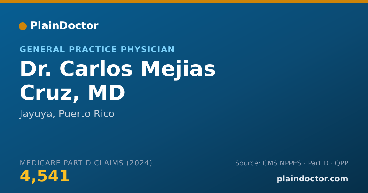 Shareable card for Carlos Mejias Cruz, MD - General Practice Physician, Jayuya, PR