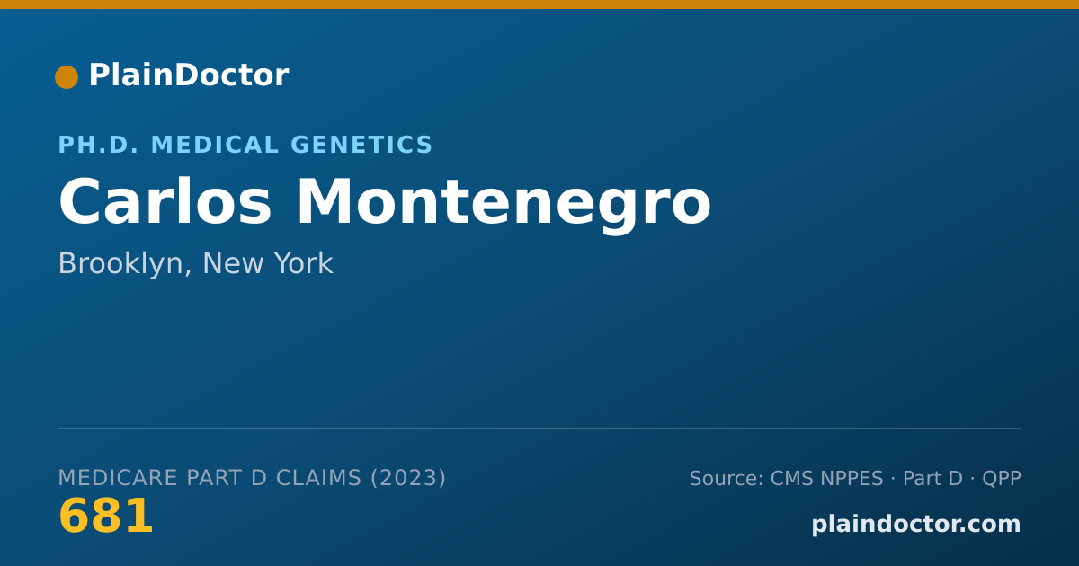 Shareable card for Carlos Montenegro - Ph.D. Medical Genetics, Brooklyn, NY