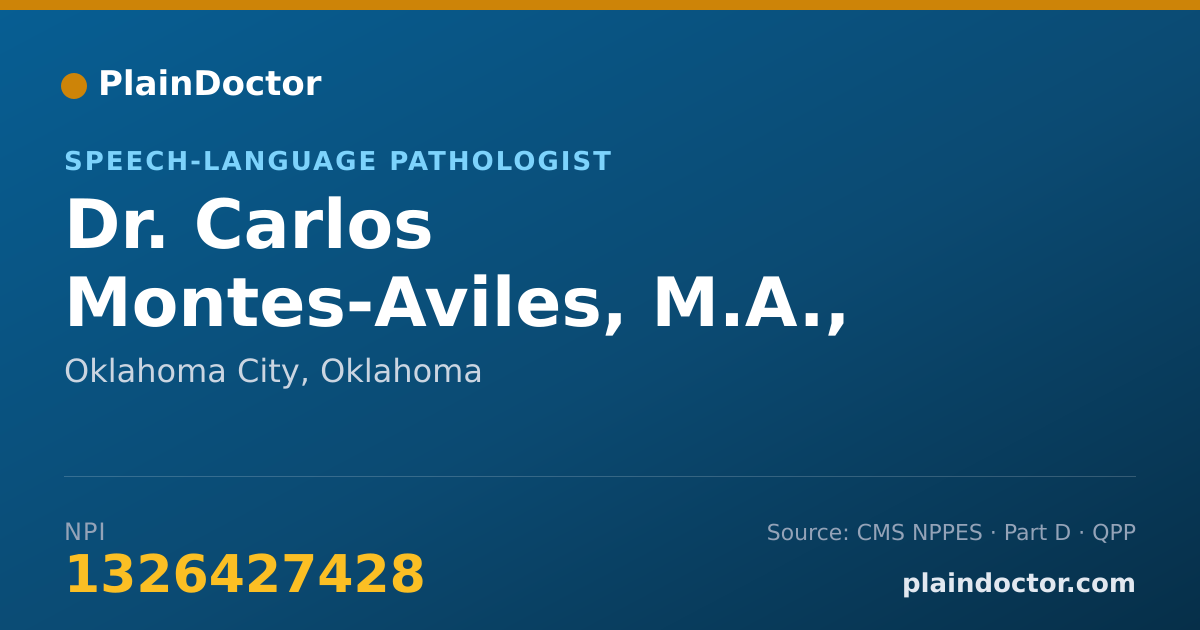 Shareable card for Carlos Montes-Aviles, M.A., CCC-SLP - Speech-Language Pathologist, Oklahoma City, OK
