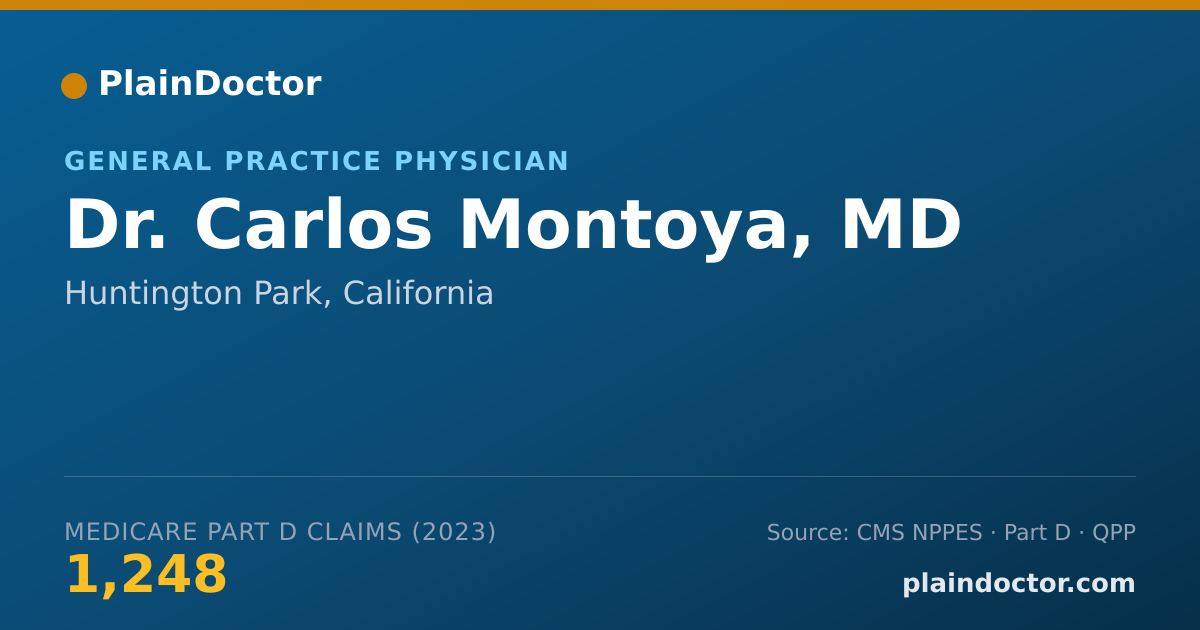 Shareable card for Carlos Montoya, MD - General Practice Physician, Huntington Park, CA