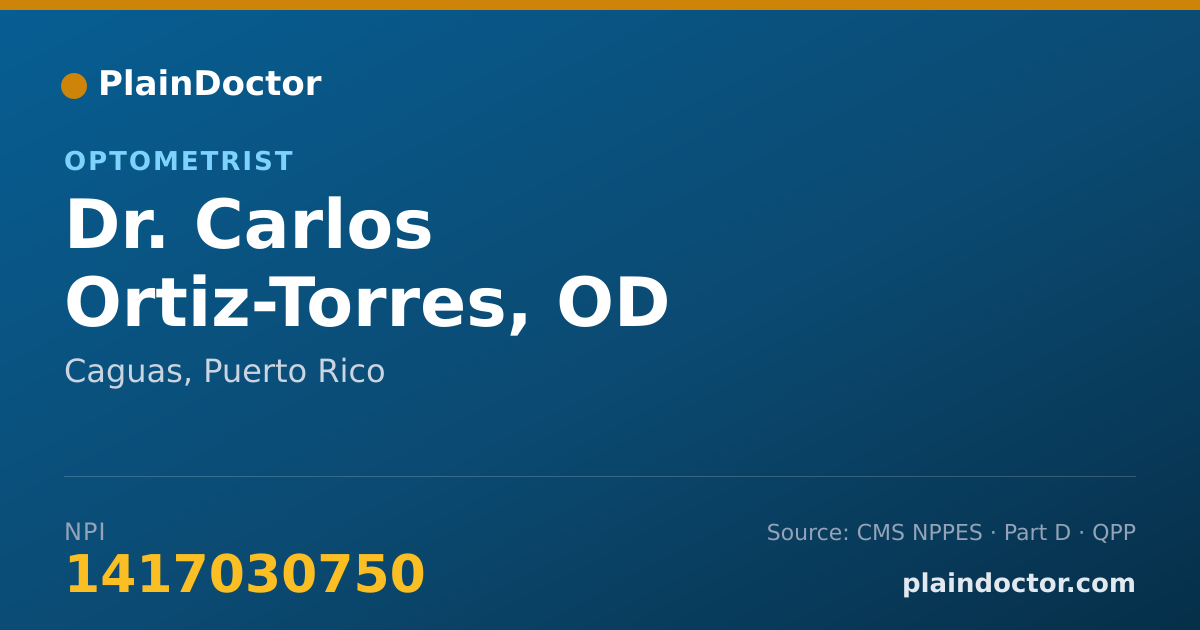 Shareable card for Carlos Ortiz-Torres, OD - Optometrist, Caguas, PR