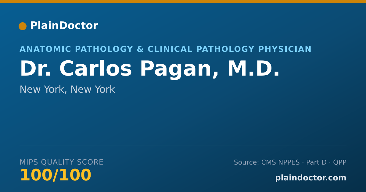 Shareable card for Carlos Pagan, M.D. - Anatomic Pathology & Clinical Pathology Physician, New York, NY