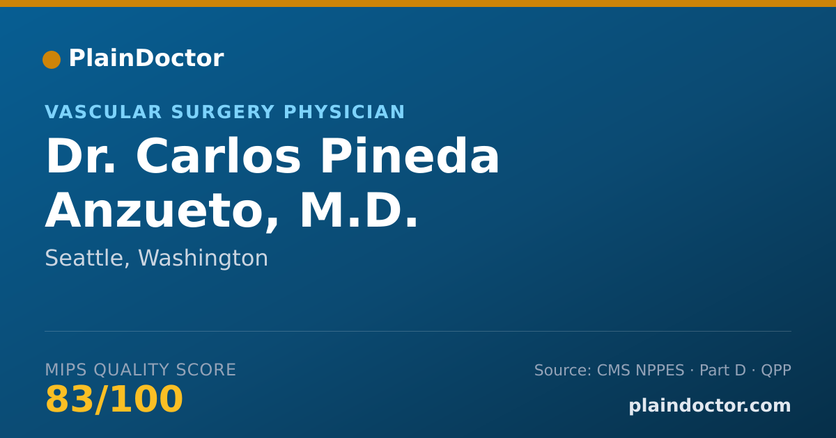 Shareable card for Carlos Pineda Anzueto, M.D. - Vascular Surgery Physician, Seattle, WA