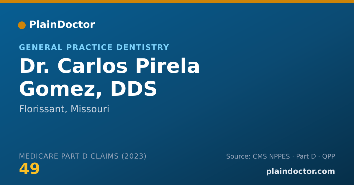 Shareable card for Carlos Pirela Gomez, DDS - General Practice Dentistry, Florissant, MO