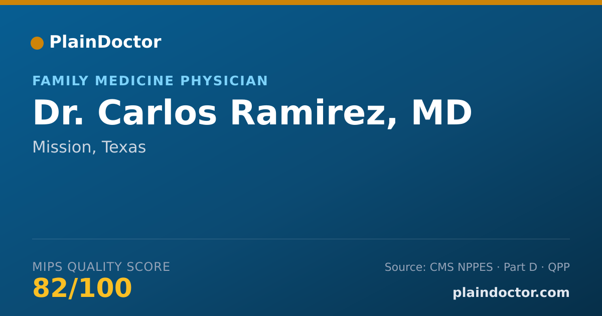 Shareable card for Carlos Ramirez, MD - Family Medicine Physician, Mission, TX