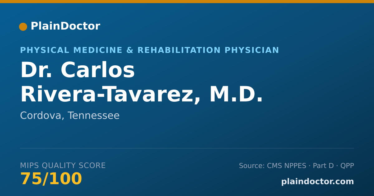 Shareable card for Carlos Rivera-Tavarez, M.D. - Physical Medicine & Rehabilitation Physician, Cordova, TN