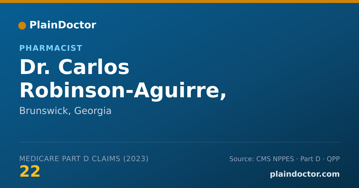 Shareable card for Carlos Robinson-Aguirre, PHARMD - Pharmacist, Brunswick, GA