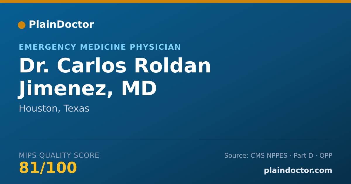 Shareable card for Carlos Roldan Jimenez, MD - Emergency Medicine Physician, Houston, TX