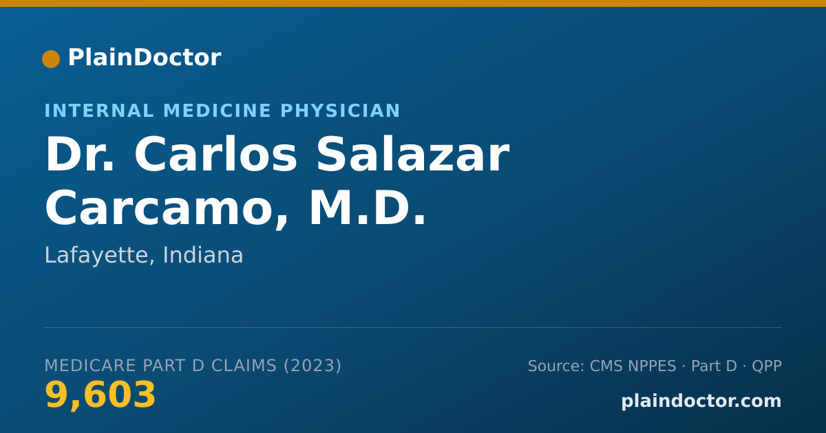 Shareable card for Carlos Salazar Carcamo, M.D. - Internal Medicine Physician, Lafayette, IN