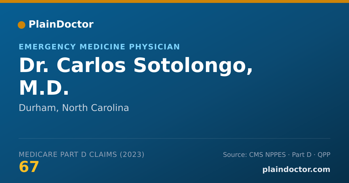 Shareable card for Carlos Sotolongo, M.D. - Emergency Medicine Physician, Durham, NC