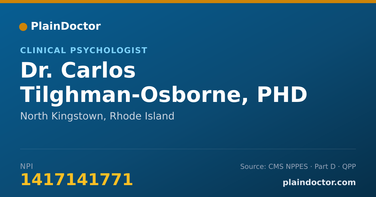 Shareable card for Carlos Tilghman-Osborne, PHD - Clinical Psychologist, North Kingstown, RI