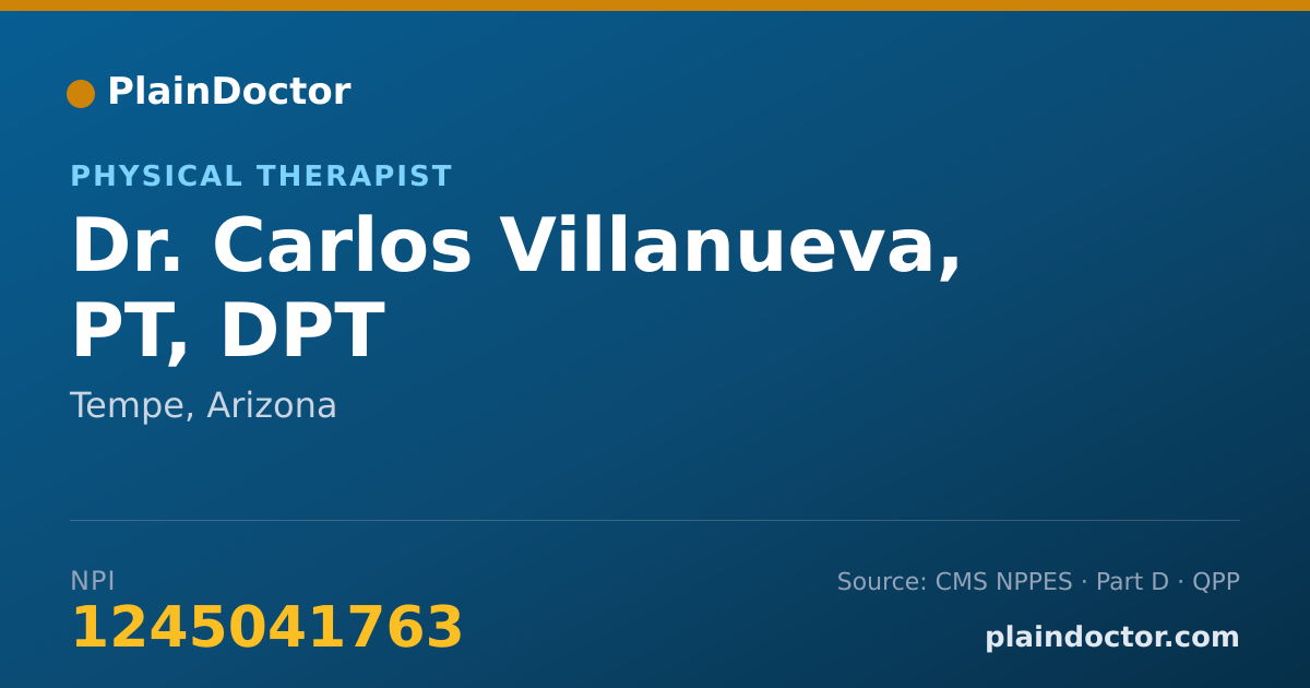 Shareable card for Carlos Villanueva, PT, DPT - Physical Therapist, Tempe, AZ