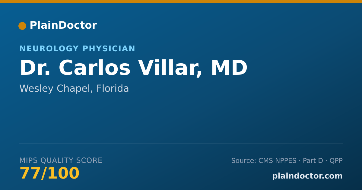 Shareable card for Carlos Villar, MD - Neurology Physician, Wesley Chapel, FL