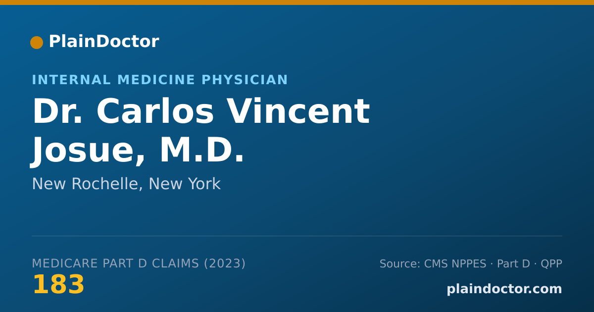 Shareable card for Carlos Vincent Josue, M.D. - Internal Medicine Physician, New Rochelle, NY