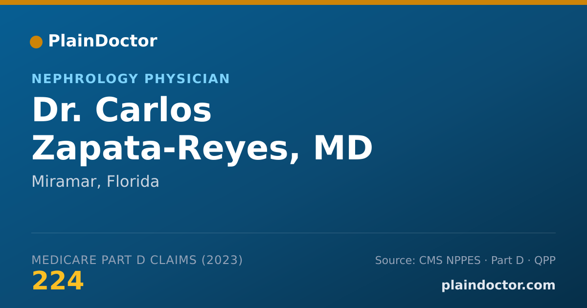 Shareable card for Carlos Zapata-Reyes, MD - Nephrology Physician, Miramar, FL