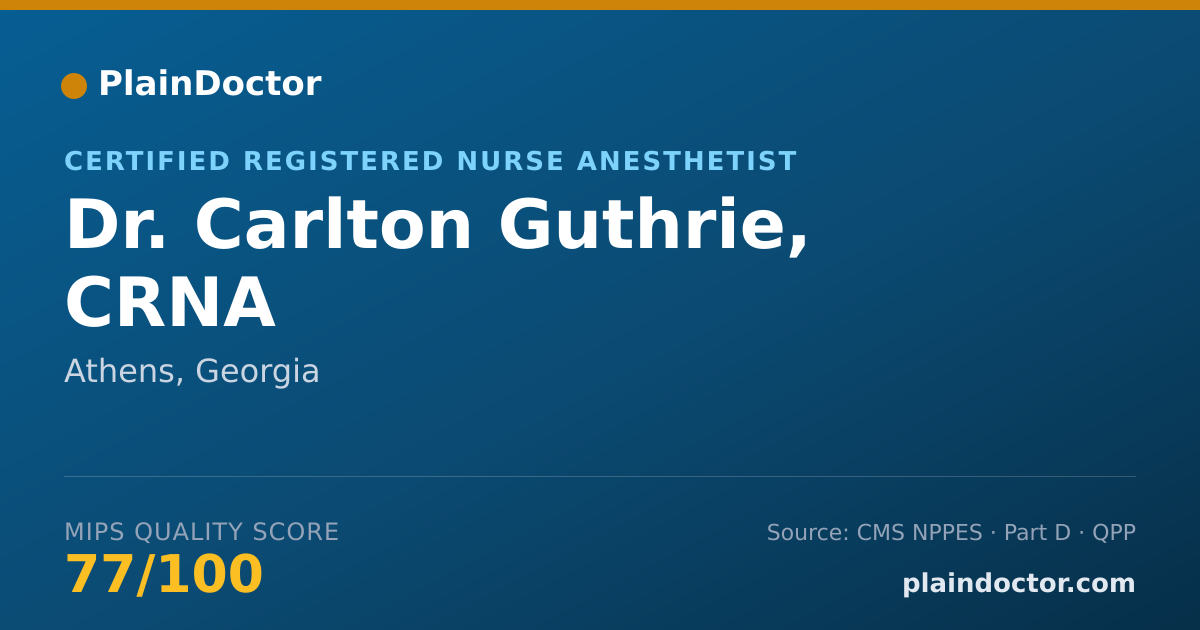 Shareable card for Carlton Guthrie, CRNA - Certified Registered Nurse Anesthetist, Athens, GA