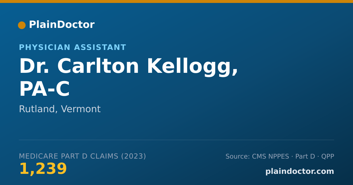 Shareable card for Carlton Kellogg, PA-C - Physician Assistant, Rutland, VT