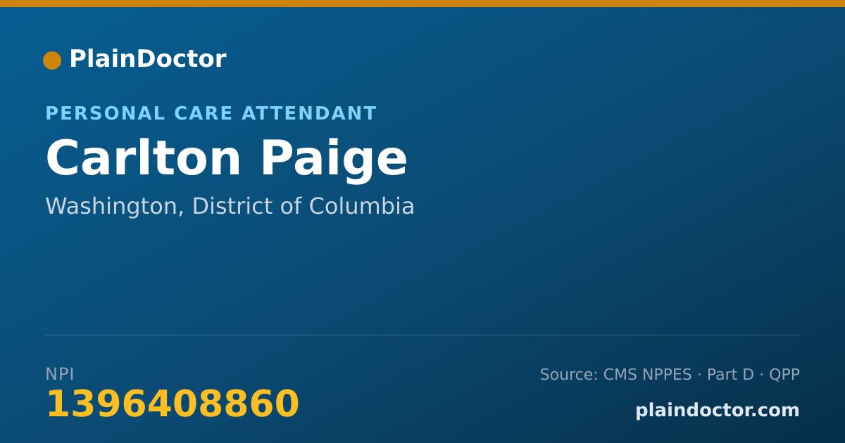 Shareable card for Carlton Paige - Personal Care Attendant, Washington, DC
