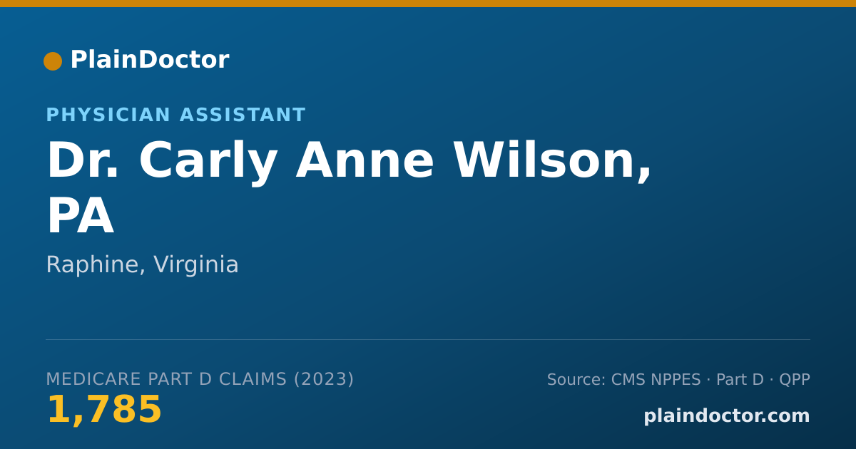Shareable card for Carly Anne Wilson, PA - Physician Assistant, Raphine, VA