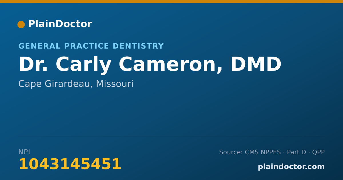 Shareable card for Carly Cameron, DMD - General Practice Dentistry, Cape Girardeau, MO