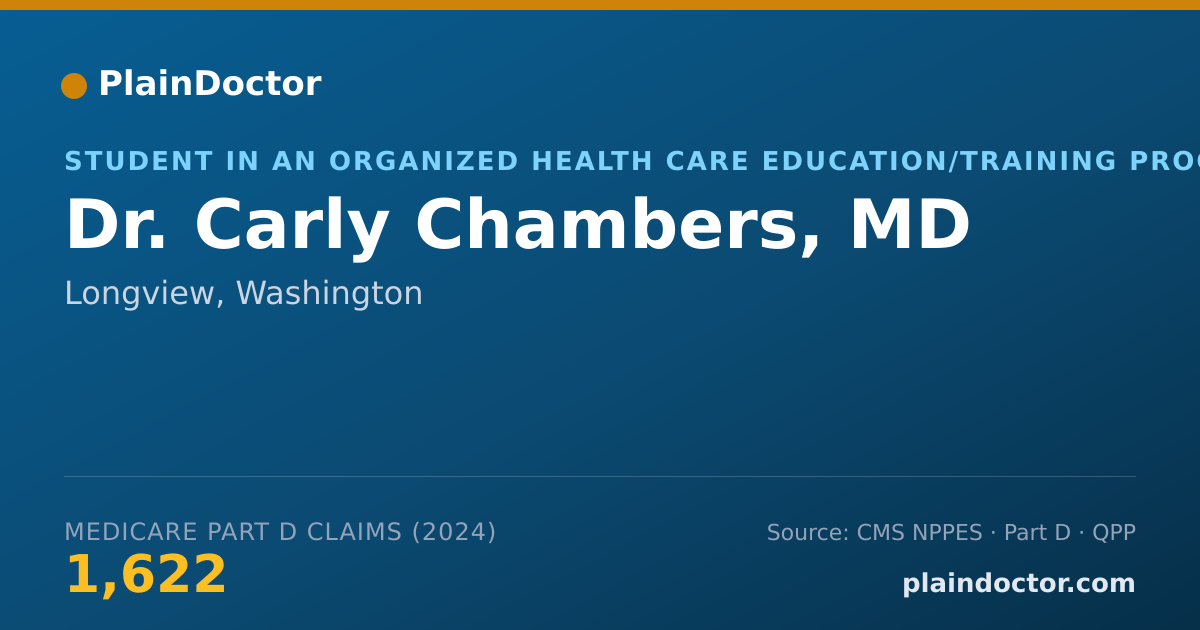 Shareable card for Carly Chambers, MD - Student in an Organized Health Care Education/Training Program, Longview, WA