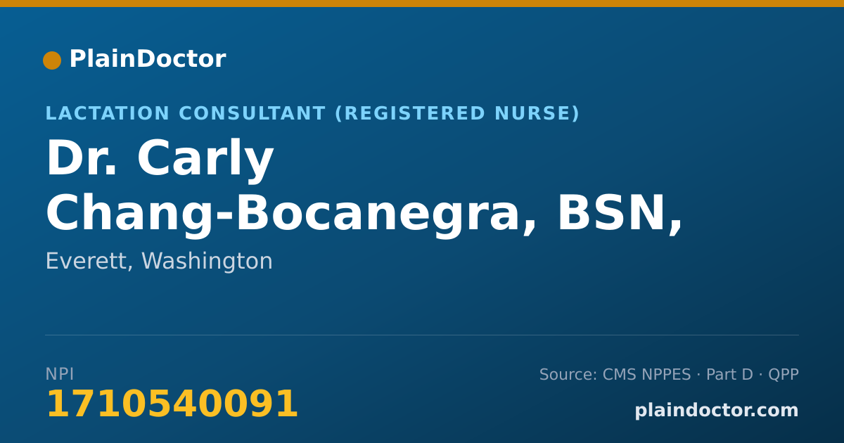 Shareable card for Carly Chang-Bocanegra, BSN, RN, IBCLC - Lactation Consultant (Registered Nurse), Everett, WA