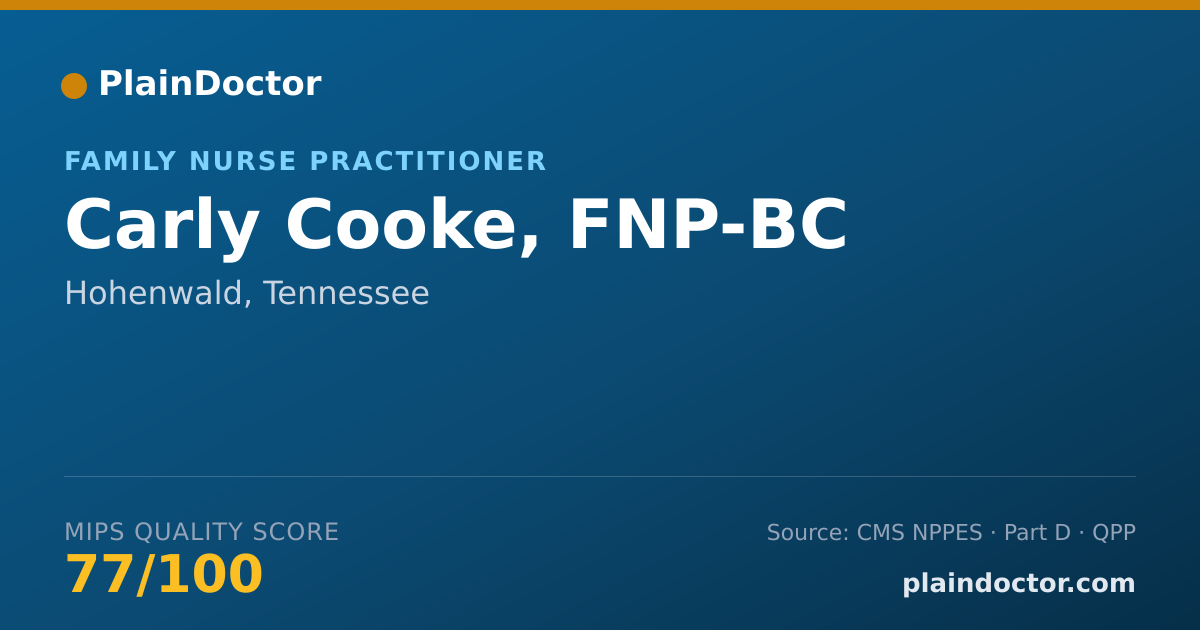 Shareable card for Carly Cooke, FNP-BC - Family Nurse Practitioner, Hohenwald, TN