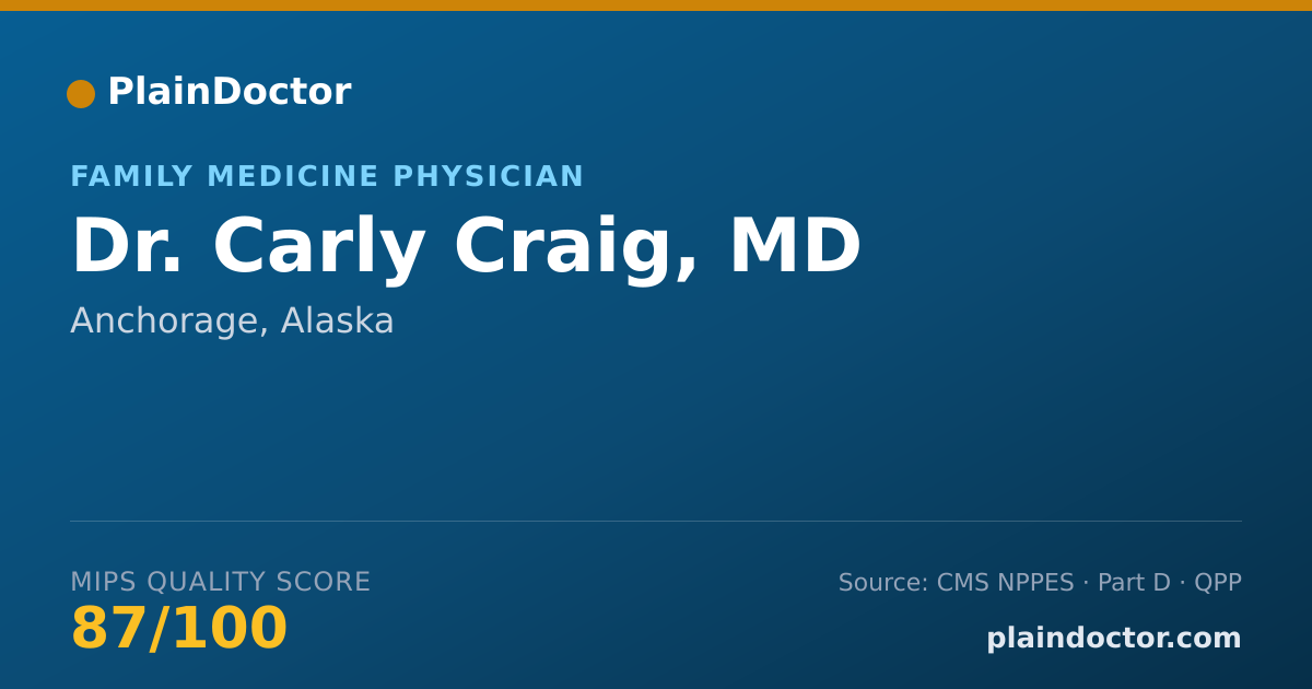 Shareable card for Carly Craig, MD - Family Medicine Physician, Anchorage, AK