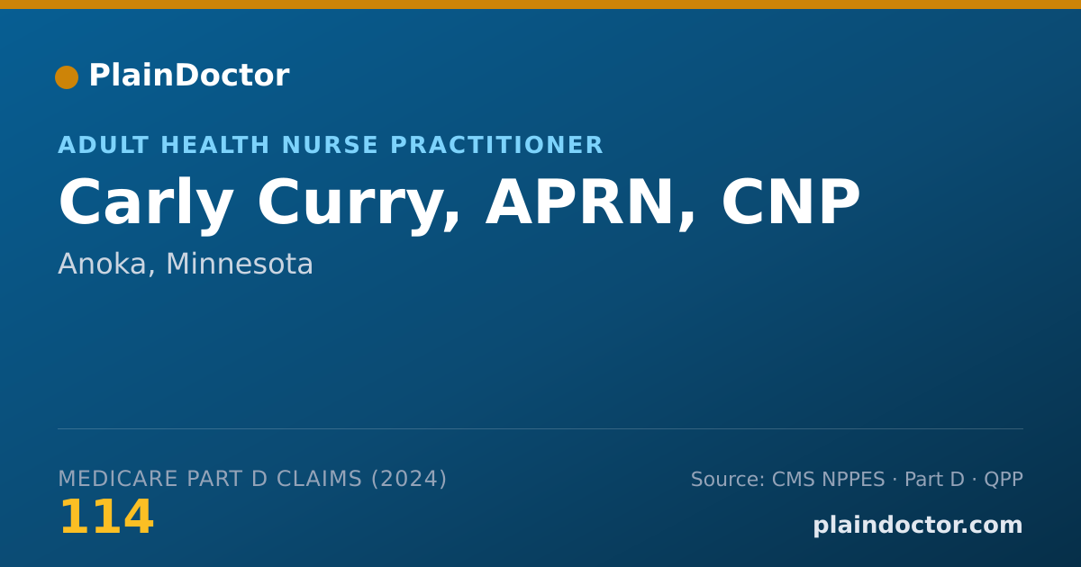 Shareable card for Carly Curry, APRN, CNP - Adult Health Nurse Practitioner, Anoka, MN