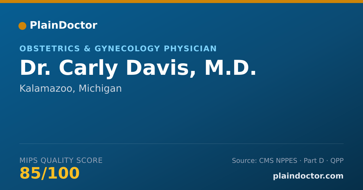 Shareable card for Carly Davis, M.D. - Obstetrics & Gynecology Physician, Kalamazoo, MI