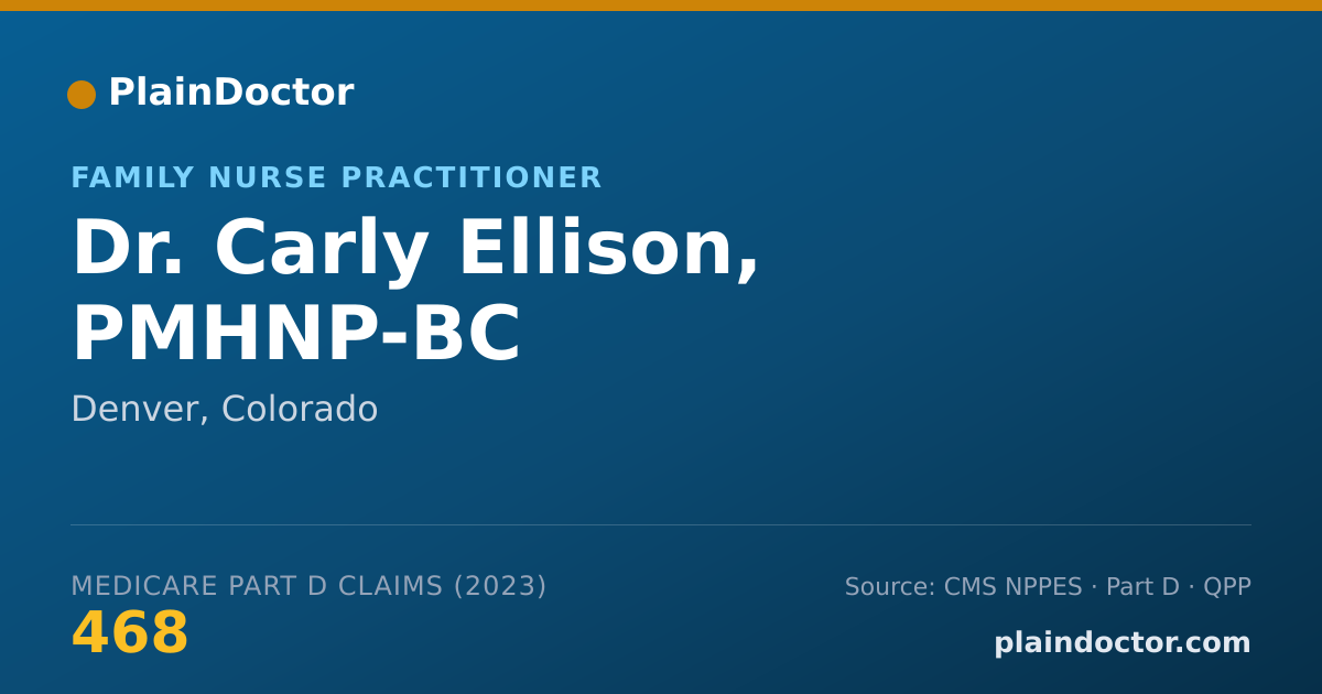 Shareable card for Carly Ellison, PMHNP-BC - Family Nurse Practitioner, Denver, CO