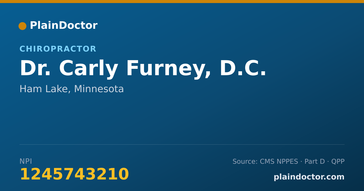Shareable card for Carly Furney, D.C. - Chiropractor, Ham Lake, MN